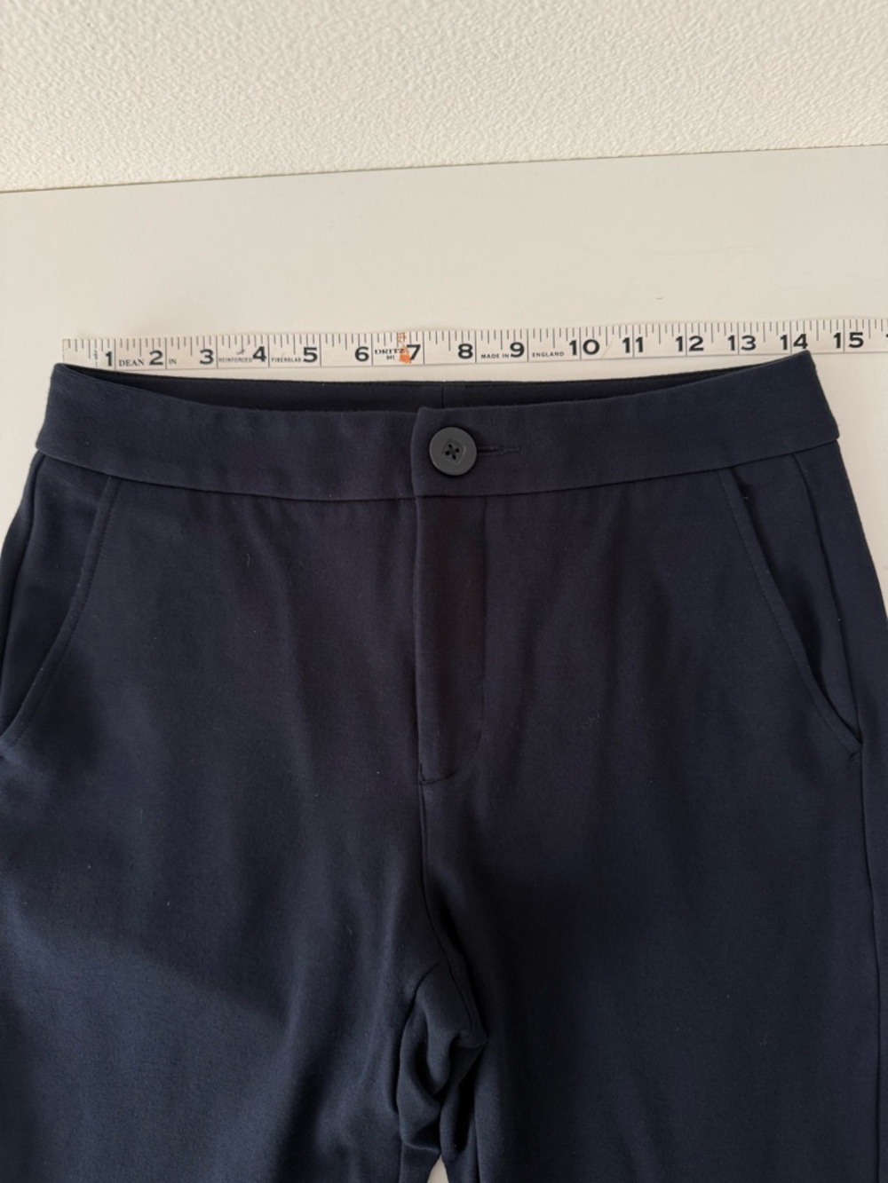 Cabi "Keen" Cropped Slight Kick-Flare-Navy Blue Trousers Size 2 EUC - Picture 12 of 15